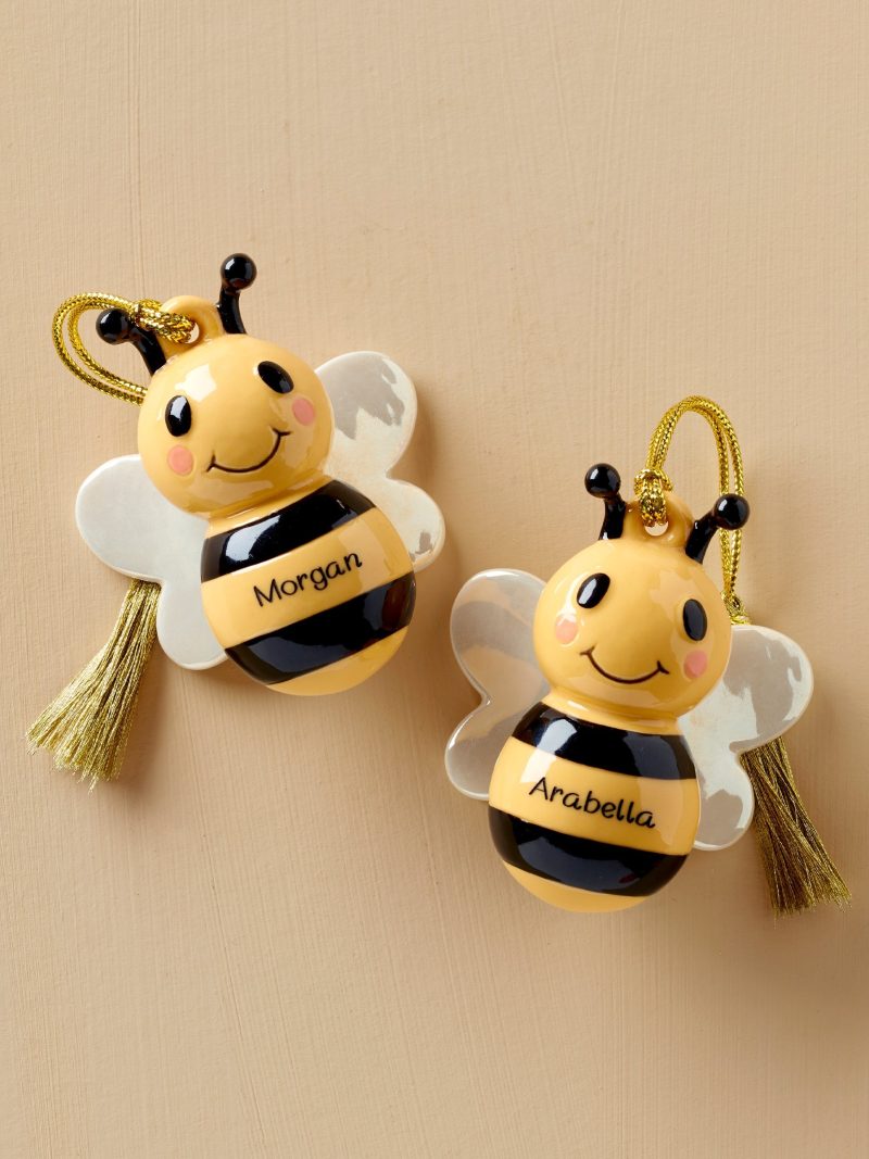 Personalized Bees 2-Piece Ornament Set